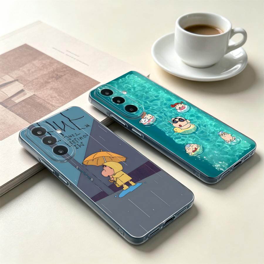 Samsung Galaxy A55 - 노란색 우산 소년 휴대폰 케이스 (삼성