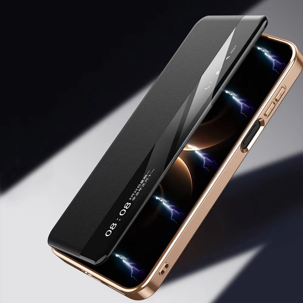 고급 천연 가죽 스마트 윈도우 플립 폰 케이스, 화웨이 - Huawei Pura 70 리뷰 및 가격