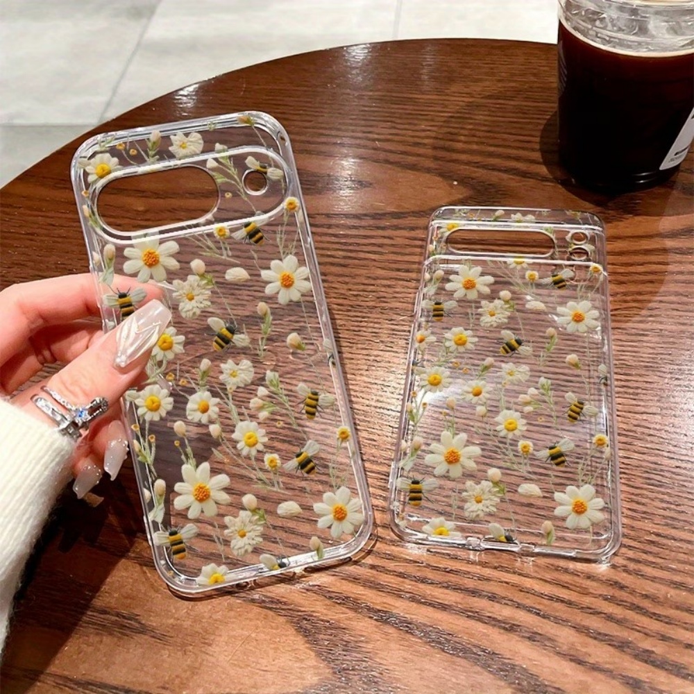 귀여운 꿀벌 꽃무늬 소프트 투명 폰 케이스 (구글 픽셀 - Google Pixel 8A 리뷰 및 가격